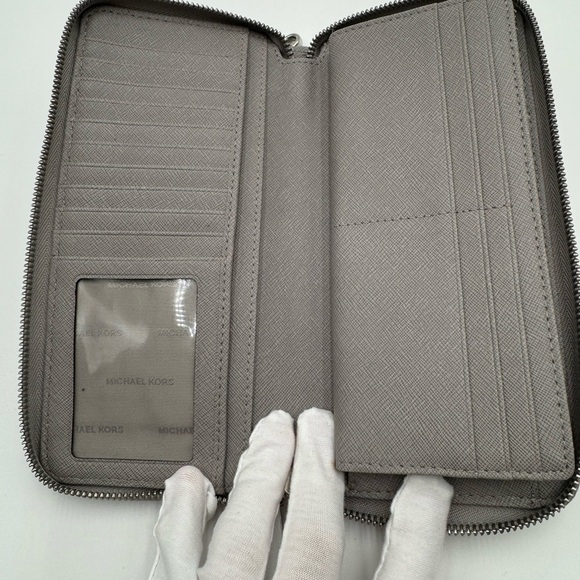 Michael Kors Gray Studded Large Continental Wallet - Picture 3 of 5